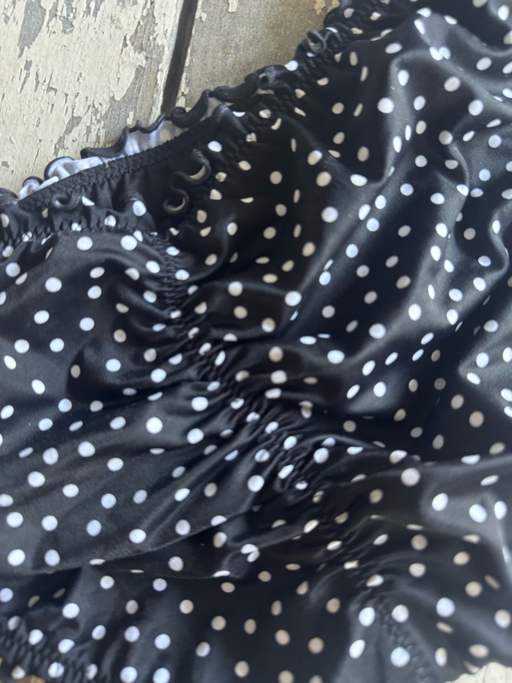 Victoria’s Secret SWIM Black Polka Dot Ruffled Bikini Bottoms🖤 - Picture 4 of 4